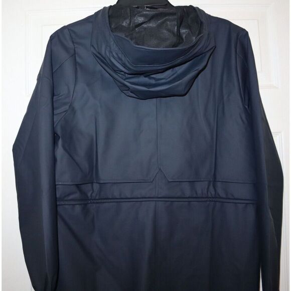 RAINS 18550 Women's Sz XS Navy Blue String Parka Waterproof Rain Jacket - Picture 10 of 11